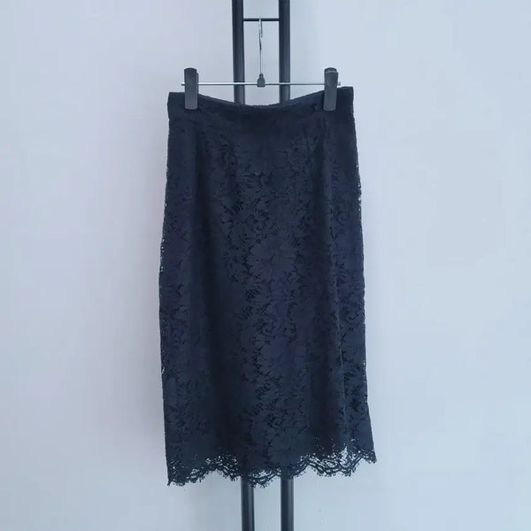 [BUNJANG] Dolce & Gabbana Black Lace Midi Skirt / 정품 돌체앤가바나 DOLCE & GABBANA 블랙 레이스 스커트