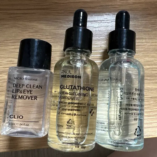 [BUNJANG] CLIO Deep Clean Lip & Eye Remover + Polmedic Glutatione Vita C Toning Ampoule Set / 클리오 딥클린 립앤아이 리무버 + 폴메디슨 글루타티온 비타C 토닝 앰플