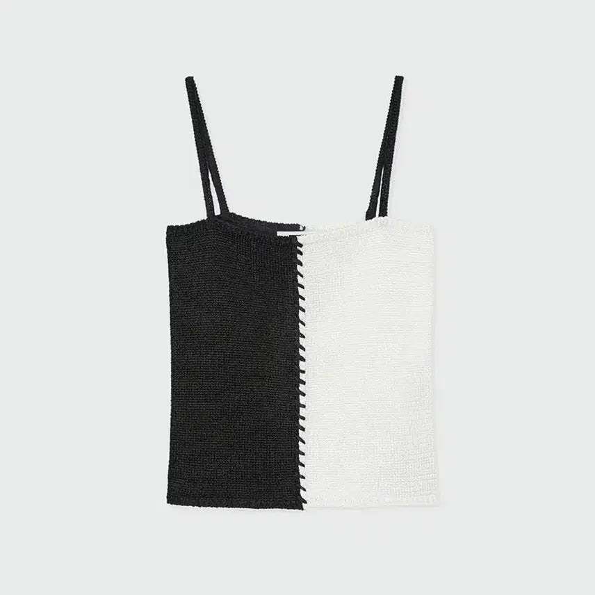 [BUNJANG] EENK Stitched Colorblock Knit Sleeveless Top / EENK 잉크 스티치드 컬러블럭 니트 탑 color block knit