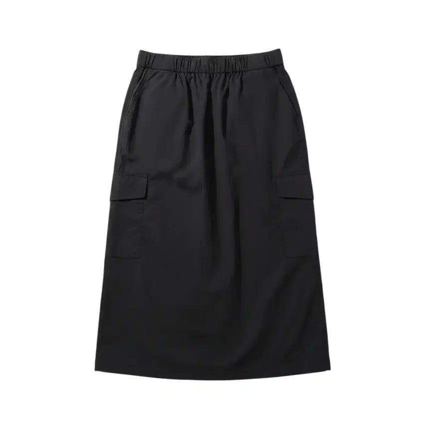 [BUNJANG] Women's Nylon Banding Long Skirt (Black) / 여성F/ 나일론 밴딩 롱 스커트BK 23-101