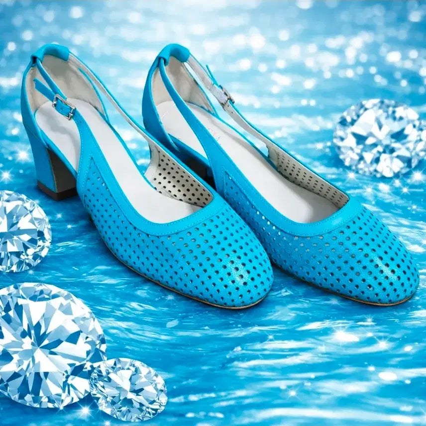 [BUNJANG] Kumkang Jina Vi Vieno Women's Cowhide Slingback Sandals Heels (Mint, Size 240) / 새상품 금강제화 비제바노 여성 소가죽 슬링백 스트랩 샌들 힐 240