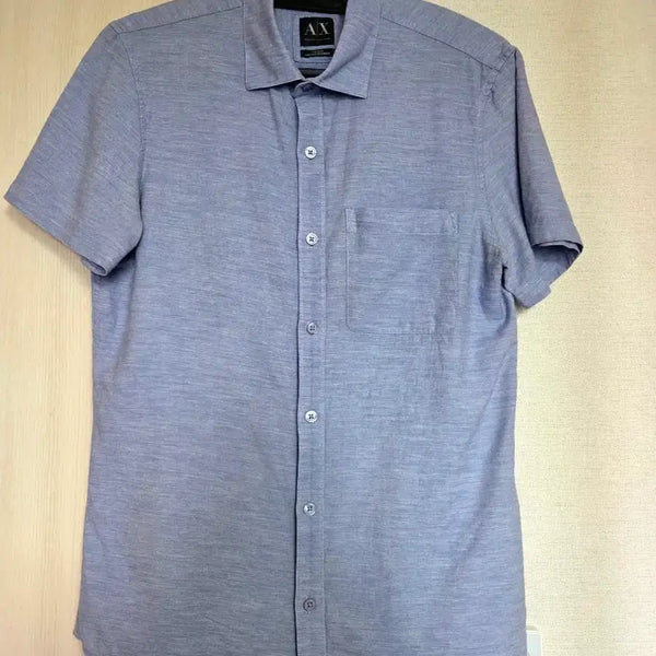 [BUNJANG] Armani Exchange Light Blue Short Sleeve Shirt / [홍콩매장/정품) 아르마니 익스체인지(A|X) 라이트 블루 반팔 셔츠
