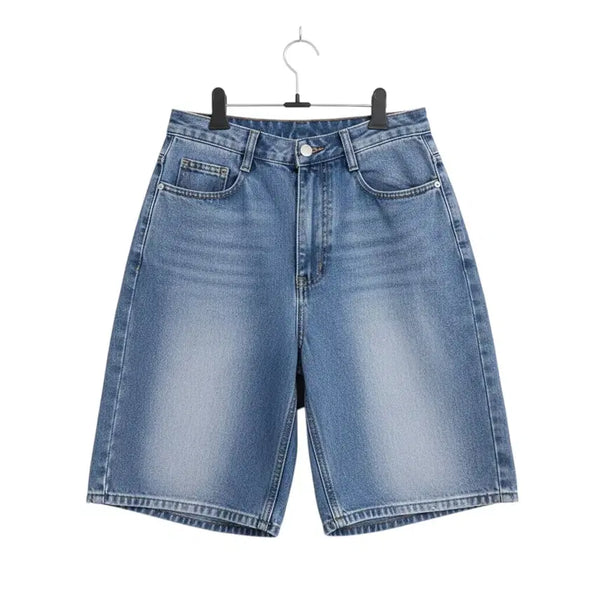 [BUNJANG] Women's Washed Light Blue Denim Shorts / 여성F/ 워싱 연청 데님 반바지 23-103