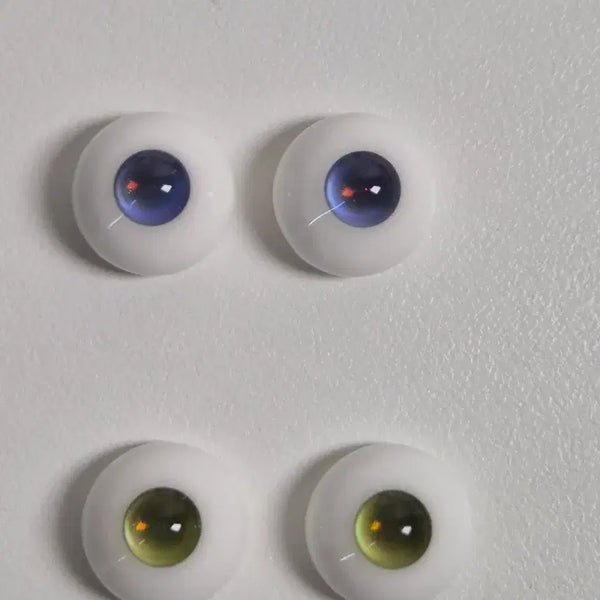 [BUNJANG] BJD Doll Eyes - 14mm Narrow (14s) Size - Blue & Green Pair Set / 구관 bjd 14mm 네로우 (14s) 사이즈 청색 녹색 안구 두쌍