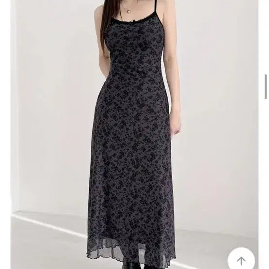 [BUNJANG] Patterned Spaghetti Strap Dress / 패턴 끈나시 원피스