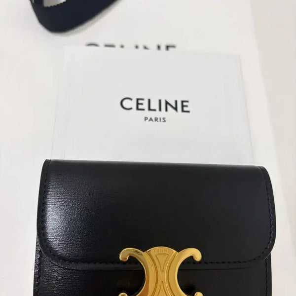 [BUNJANG] Celine Triomphe Flap Card Holder Shiny Calfskin / 셀린느 트리옹프 플랩 카드 지갑 - 샤이니 카프스킨