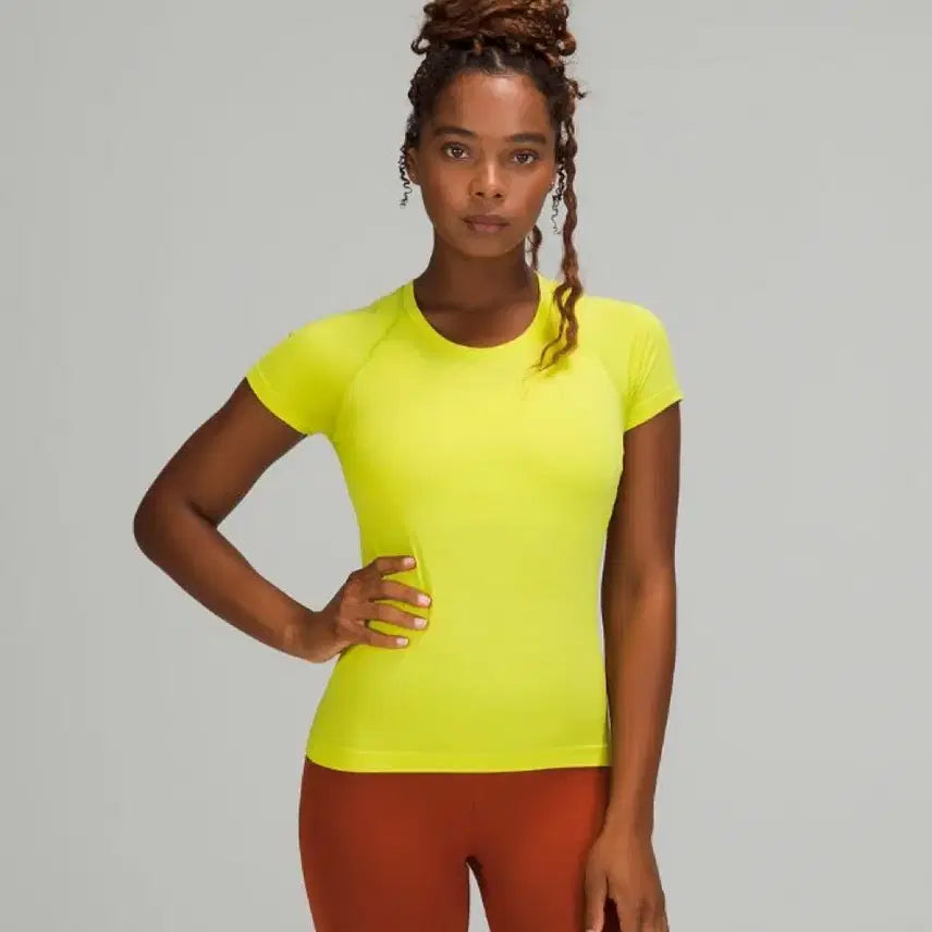[BUNJANG] Lululemon Swiftly Tech Short Sleeve 4 Yellow Serpentine / 룰루레몬 스위프틀리 테크 숏슬리브 4 (컨디션 최고)