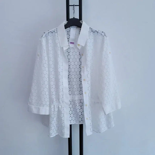 [BUNJANG] Akris Punto Lace Blouse / 정품 아키리스 푼토 AKRIS PUNTO 레이스 블라우스