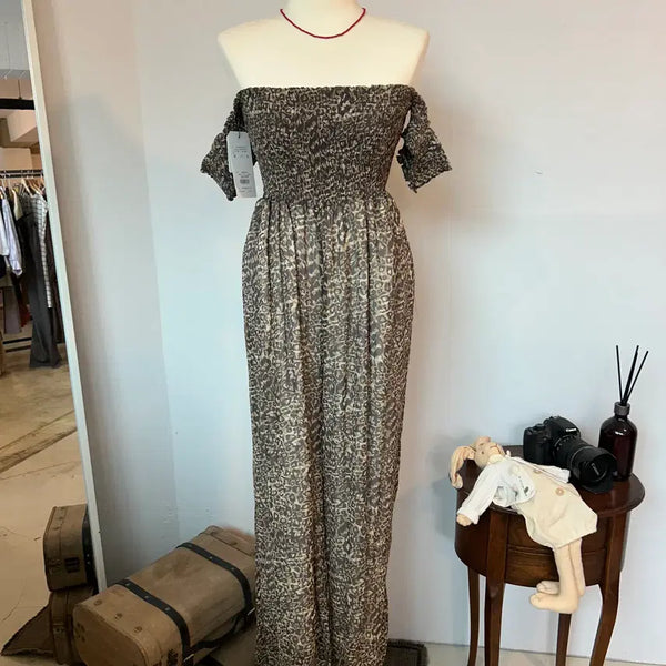 [BUNJANG] GYDA Leopard Jumpsuit (Unused) / GYDA 오네갸루 레오파드 점프수트(미사용제품)