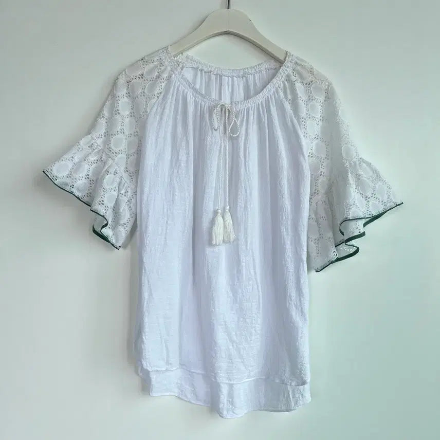 [BUNJANG] Pure Collection Lace Sleeve Blouse / Pure collection 퓨어 컬렉션 레이스 소매 블라우스