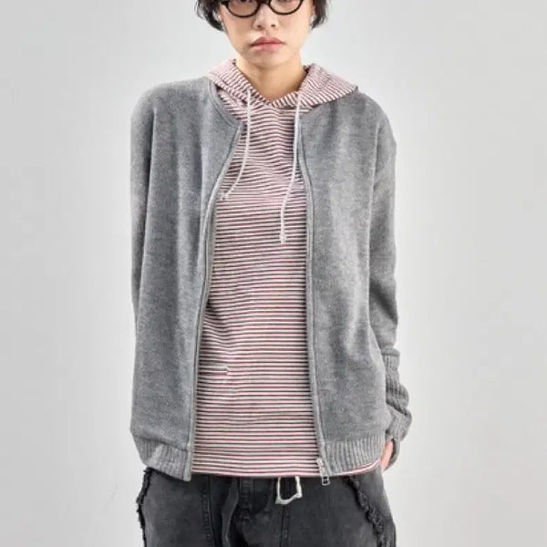 [BUNJANG] HAECHINGROOM Layered Cardigan "Melange Grey" Size 5 / 해칭룸 레어어 가디건 멜란지 그레이컬러 5사이즈 판매합니다!!