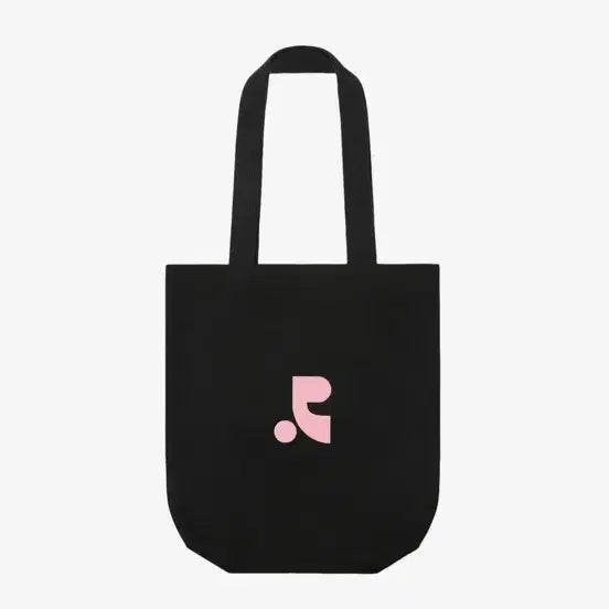 [BUNJANG] Rest and Recreation Black Eco Bag with Pink Logo / 레스트앤레크레이션 에코백