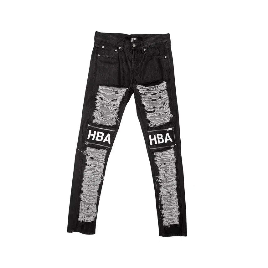 [BUNJANG] Hood By Air 15SS Distressed Zipper Washed Jeans Black 28 / 후드바이에어-15SS 디스트로이드 지퍼 워싱 진-블랙-28