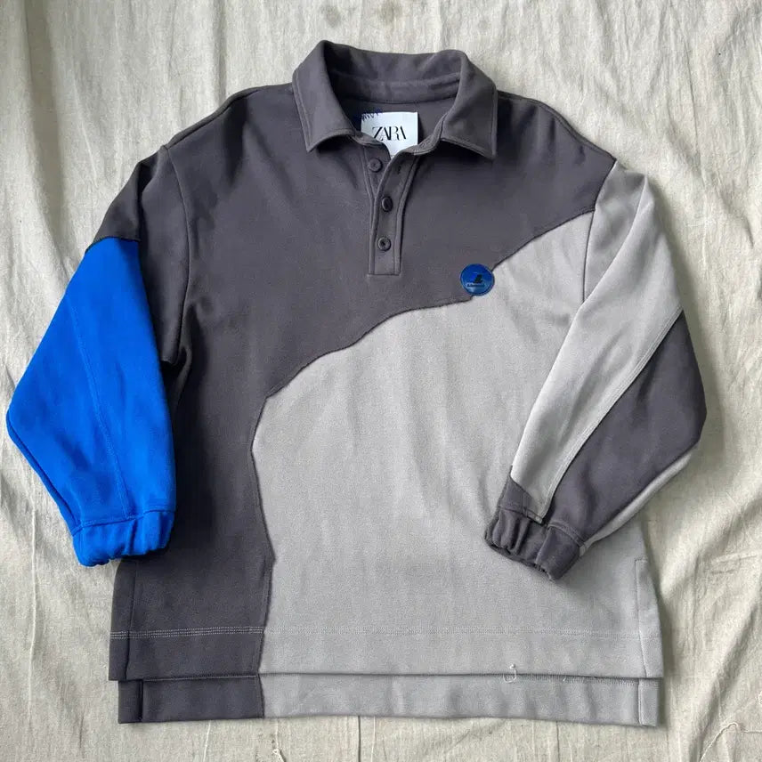 [BUNJANG] Zara x Ader Error Patchwork Rugby Shirt (Size S-M) / 자라 아더에러 배치워크 배색 럭비티 S-M