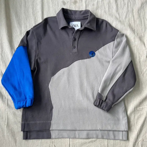 [BUNJANG] Zara x Ader Error Patchwork Rugby Shirt (Size S-M) / 자라 아더에러 배치워크 배색 럭비티 S-M