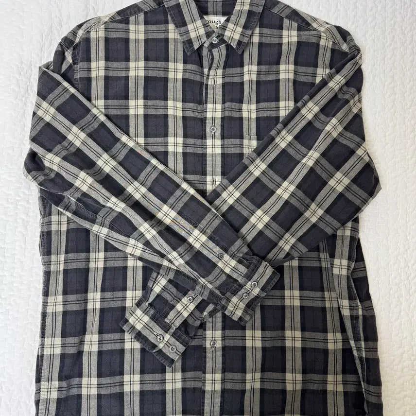 [BUNJANG] Roughside Primary Check Shirt Navy Plaid Size 2 / 러프사이드 프라이머리 체크셔츠 네이비 플레이드 2사이즈