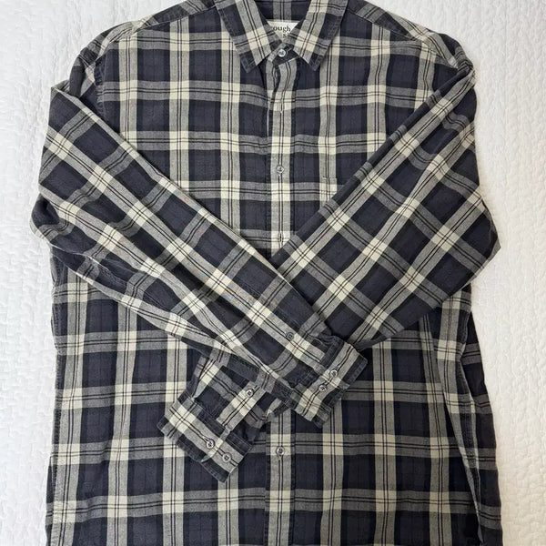[BUNJANG] Roughside Primary Check Shirt Navy Plaid Size 2 / 러프사이드 프라이머리 체크셔츠 네이비 플레이드 2사이즈