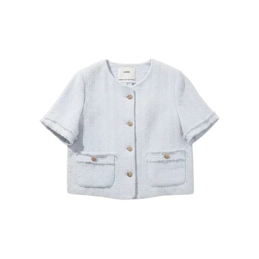 [BUNJANG] Women's Rowing Lapel Tweed Jacket / 여성F/ 로잉 노카라 트위드자켓 23-116