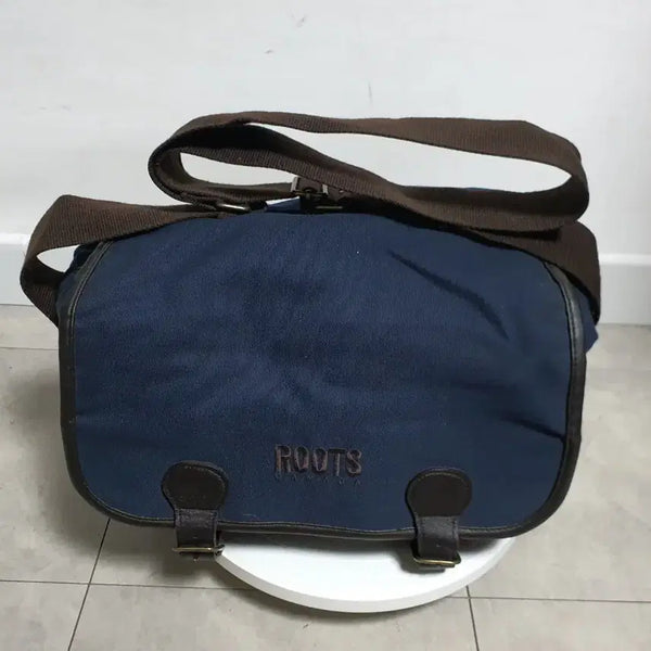 [BUNJANG] Roots Vintage Canvas Messenger Bag / 캐나다 Roots 루츠 빈티지 캔버스 메신저  백