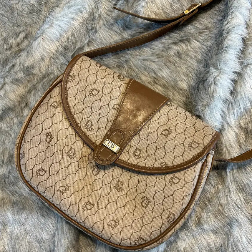 [BUNJANG] Christian Dior Vintage Honeycomb Flap Shoulder Bag / 크리스챤 디올 빈티지 허니콤 플랩 숄더백