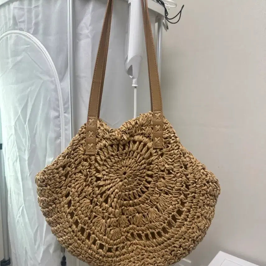 [BUNJANG] Rattan Shoulder Bag Brown / 라탄 숄더백 브라운