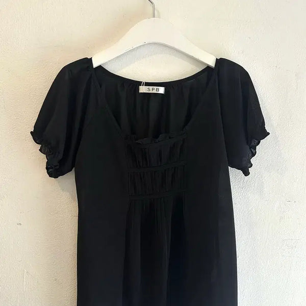 [BUNJANG] Black Pintuck Blouse / 블랙 핀턱 블라우스