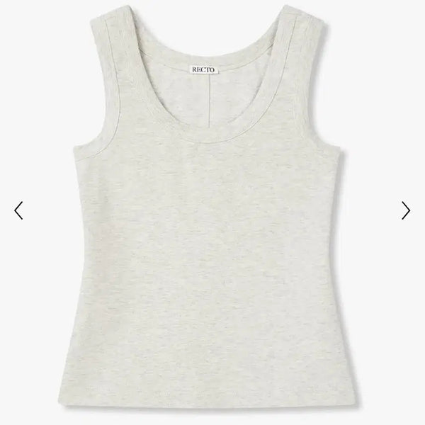 [BUNJANG] RECTO Scoop Neck Jersey Tank Top (Ivory / S) / 렉토 (RECTO) 스쿱 넥 저지 탱크탑 (아이보리 / S)