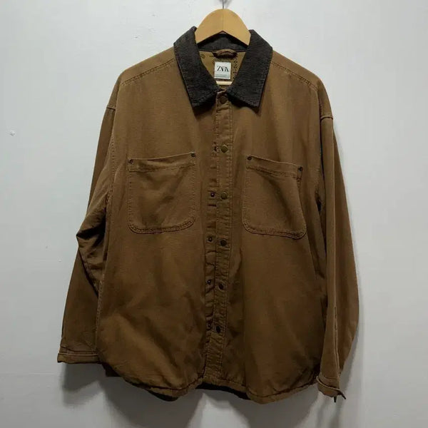 [BUNJANG] Zara Brown Corduroy Collar Shirt Jacket F / 자라 브라운 코듀로이 칼라 셔츠 자켓 F
