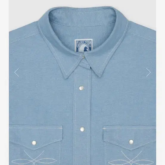 [BUNJANG] Urbanic Chambray Western Shirt Light Blue / 마지막가격 )얼바닉 Chambray Western Shirt (free)