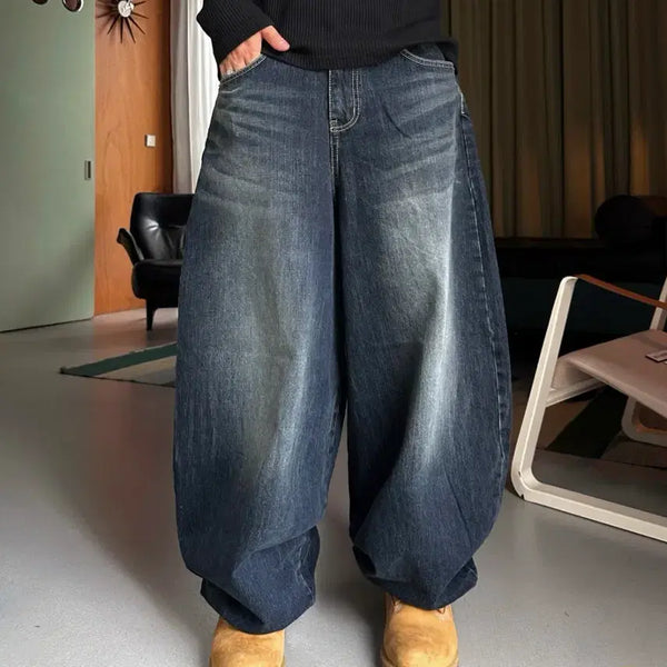 [BUNJANG] Disassembly Stand Cat Balloon Denim Pants / 디서먼트 스탠 캣 벌룬 데님 S