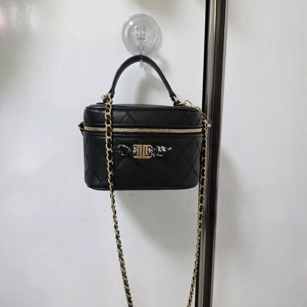 [BUNJANG] Lanvin Vanity Bag Quilted Chain Bag Black / 랑방 정품 베니티백 퀼팅 체인 백 검정