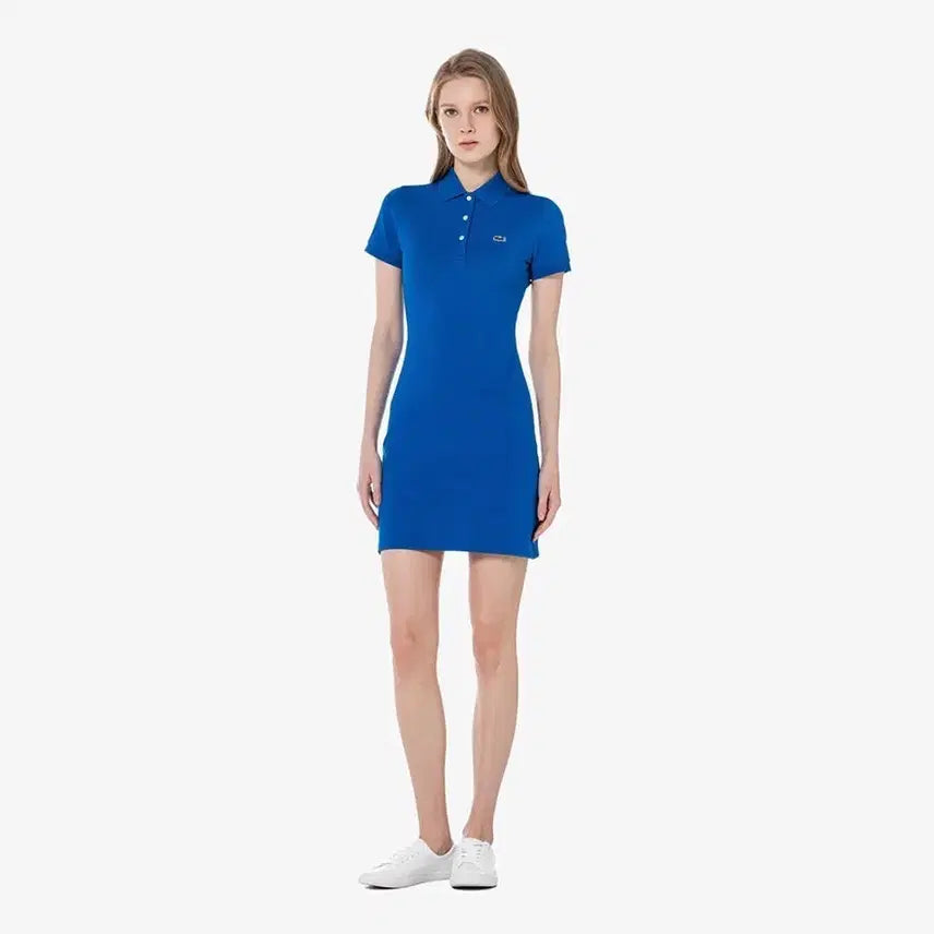 [BUNJANG] Lacoste Women's Collar Dress Blue / 라코스테 여성 카라 원피스 블루