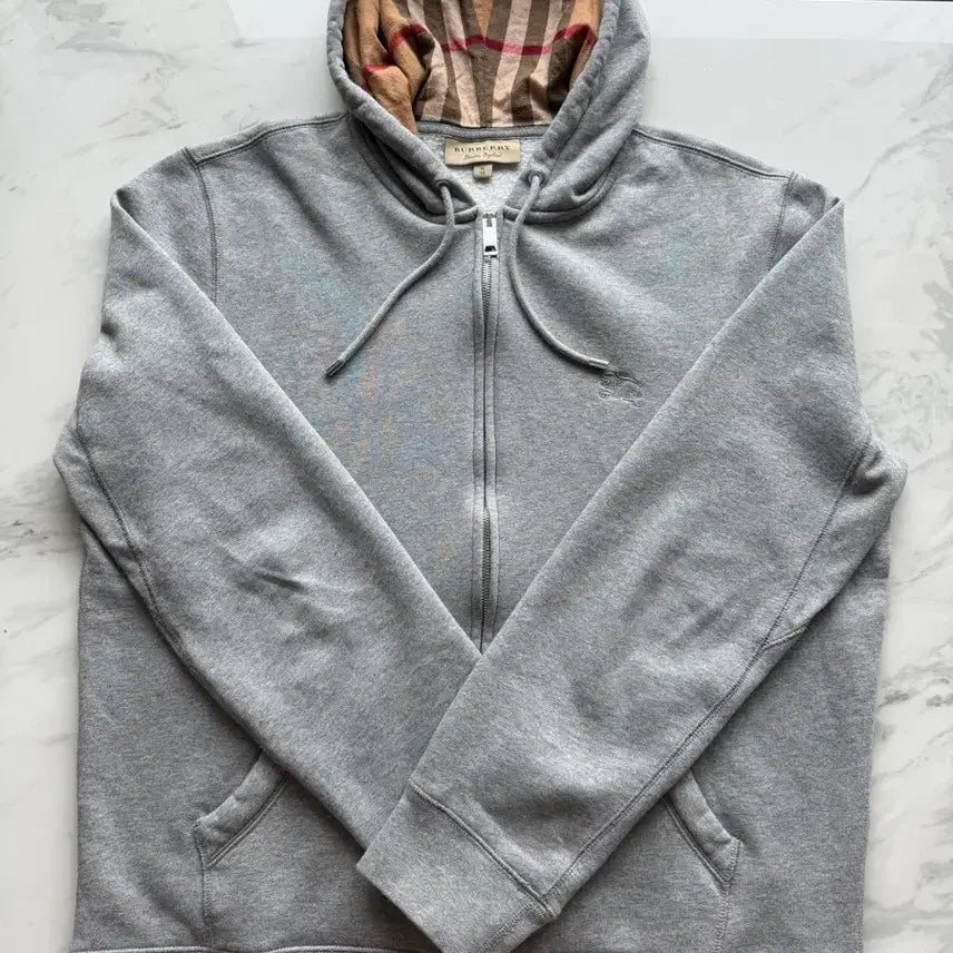 [BUNJANG] Burberry Hooded Zip-Up Jacket Grey / [정품] 버버리 후드 집업 그레이