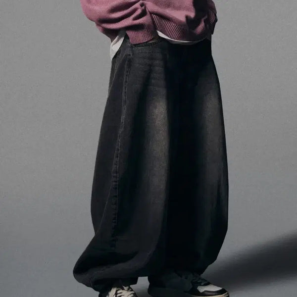 [BUNJANG] Not For None Extra Wide Balloon Pants Black M / 낫포너드 엑스트라와이드 벌룬팬츠 블랙M