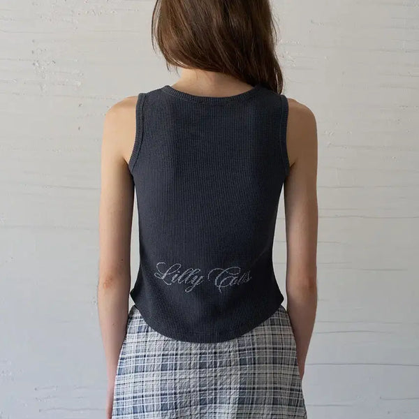 [BUNJANG] Lilicots Waffle Sleeveless Top / 릴리코츠 와플 슬리브리스