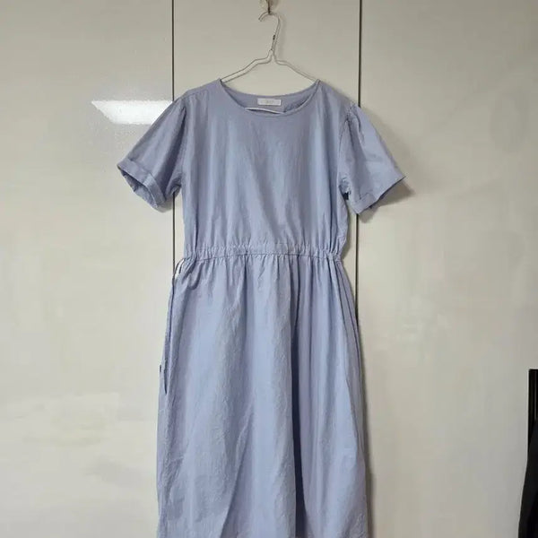[BUNJANG] The Zoa Sky Blue Waist String One-Piece Dress / The Zoa 스카이블루 허리 스트링 원피스