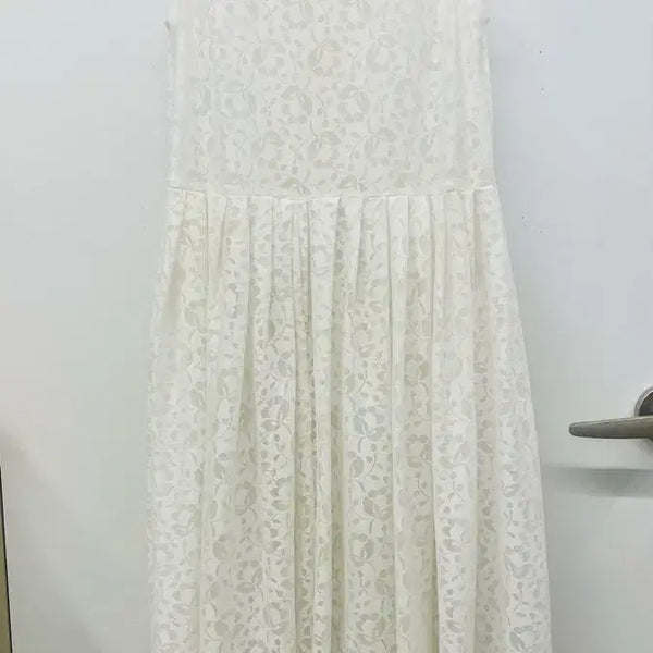 [BUNJANG] White Lace Floral Sleeveless Mini Dress / 레이스 플로럴 민소매 원피스