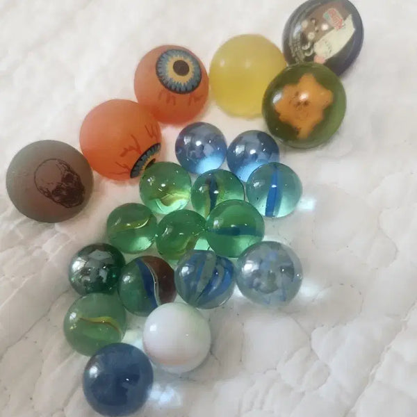 [BUNJANG] Vintage Glass Marble & Bouncy Ball Set / 문방구 추억의 유리구슬 & 탱탱볼 세트