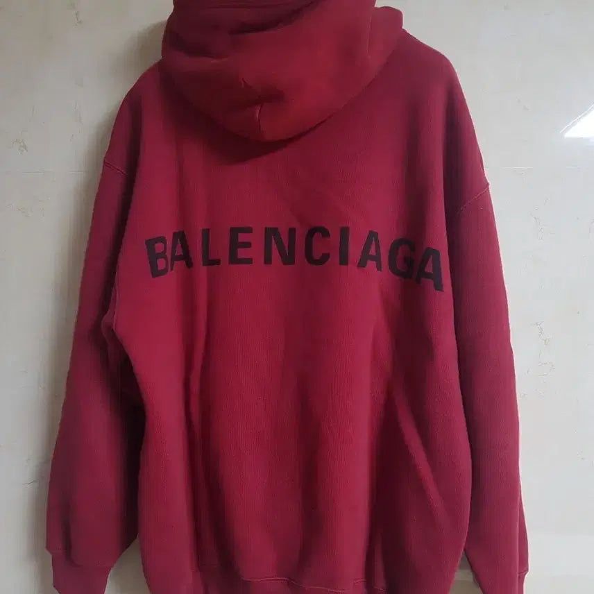 [BUNJANG] Balenciaga Back Logo Hoodie Burgundy / 발렌시아가 백로고 후드