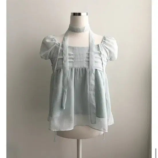 [BUNJANG] Nobiyaca Short Sleeve Blouse Mint / 노비야카 반팔 블라우스 민트