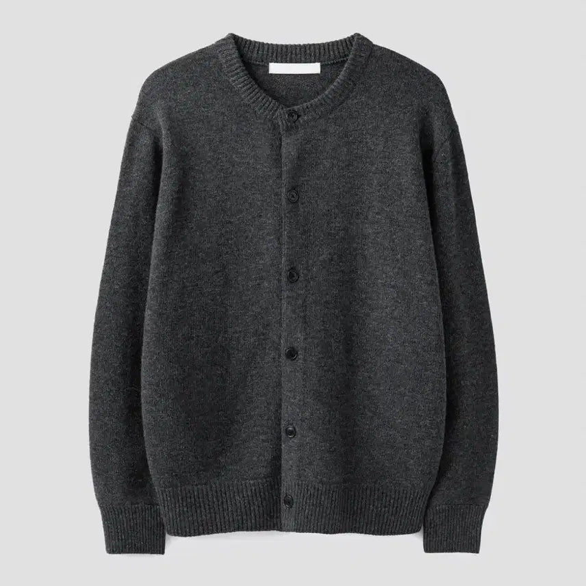 [BUNJANG] Branded Branded Wool Round Crop Cardigan Charcoal / (L) 브랜디드 울 라운드 크롭 가디건 차콜
