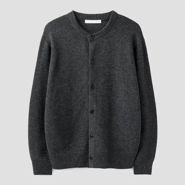 [BUNJANG] Branded Branded Wool Round Crop Cardigan Charcoal / (L) 브랜디드 울 라운드 크롭 가디건 차콜