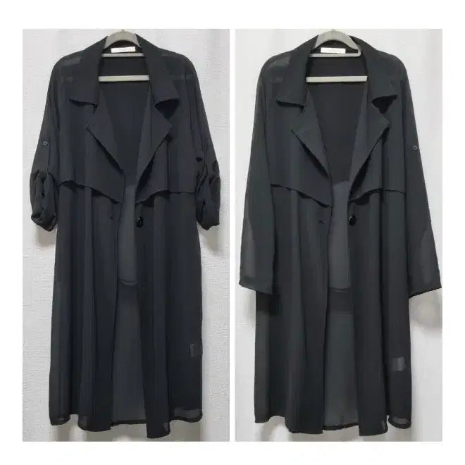 [BUNJANG] The East Shop See-through Chiffon Long Trench Coat / 더이스트샵 시스루 쉬폰 롱 트렌치코트