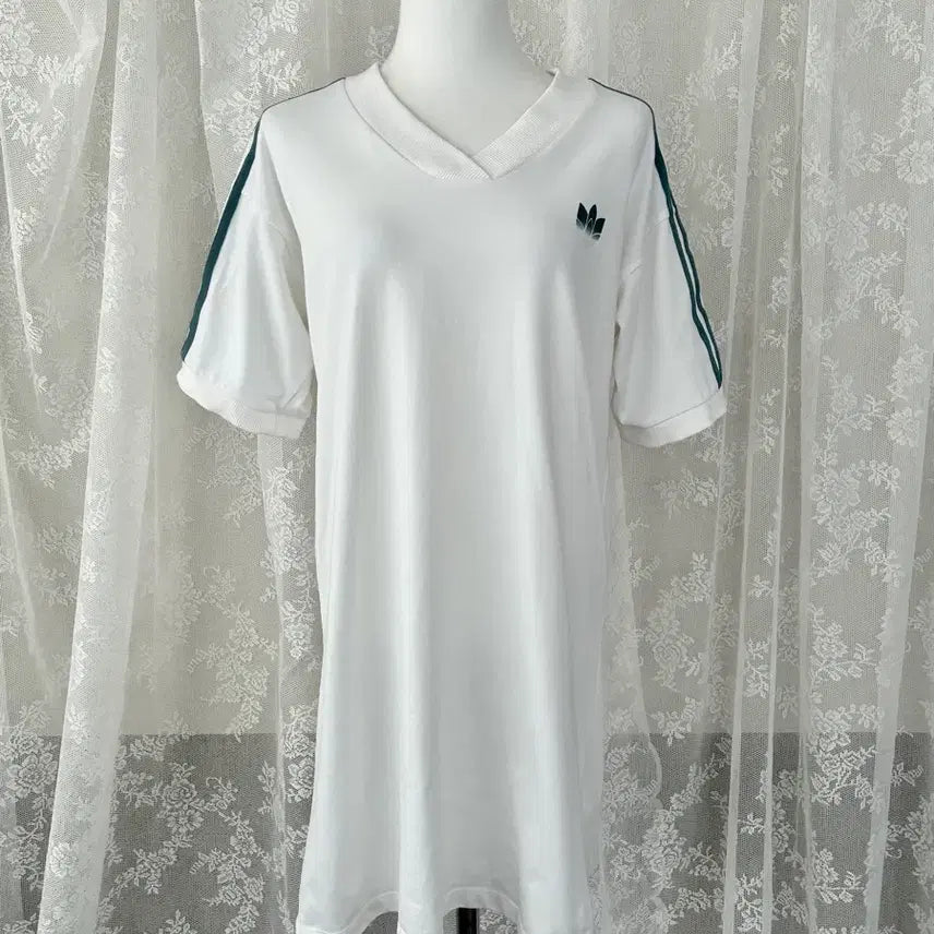 [BUNJANG] Adidas T-Shirt Dress White Green / M) 아디다스 반팔 원피스 화이트