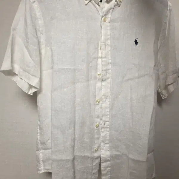 [BUNJANG] Polo Ralph Lauren Linen Short Sleeve Shirt White M / 폴로 랄프로렌 반팔 린넨 셔츠 화이트 m사이즈