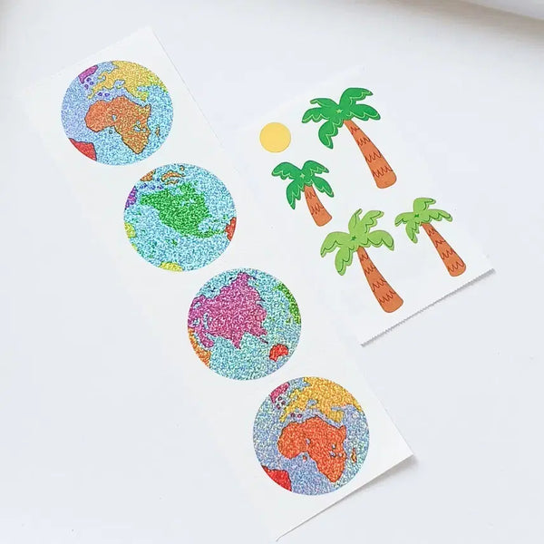 [BUNJANG] Mrs. Grossman's World Palm Tree Classic Stickers Bundle / 미세스 그로스만 월드 지구 야자수 고전문구 고전스티커 햄블리 샌디