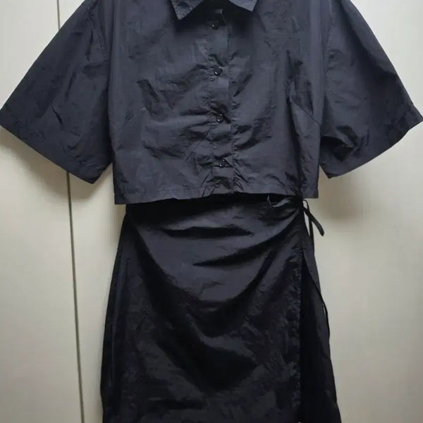 [BUNJANG] Kuho Plus Signature Cutout Shirt Mini Dress / 구호플러스 Kuho plus 시그니처 컷아웃 셔츠 미니 원피스