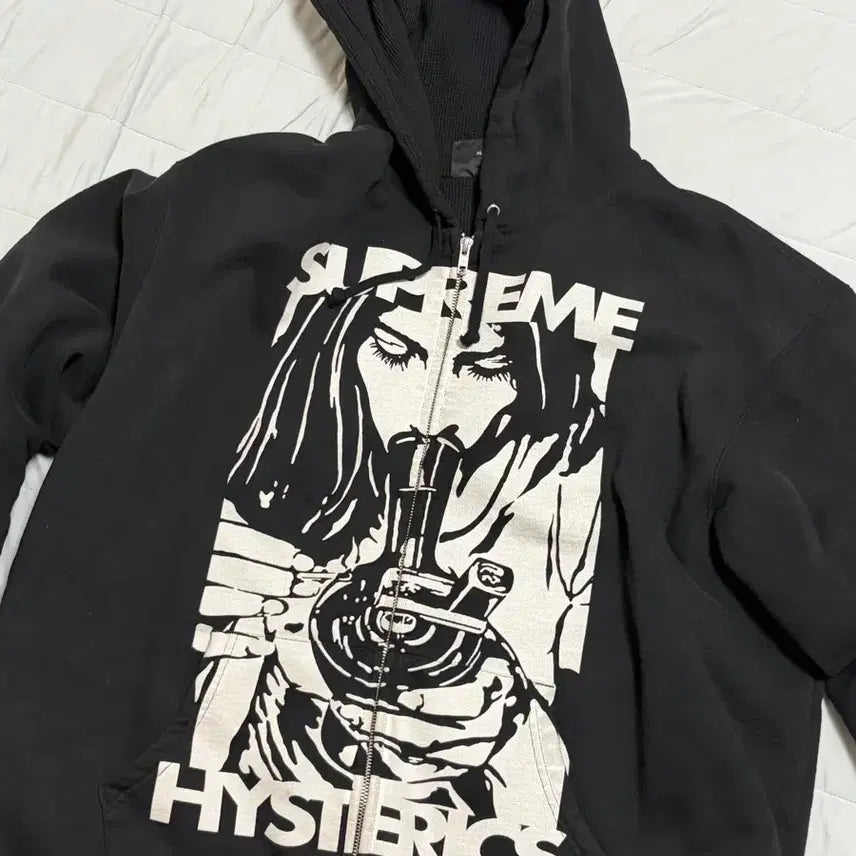 [BUNJANG] Supreme Hysteric Hooded Zip-Up Jacket Black / [XL] 슈프림 히스테릭 후드집업 블랙