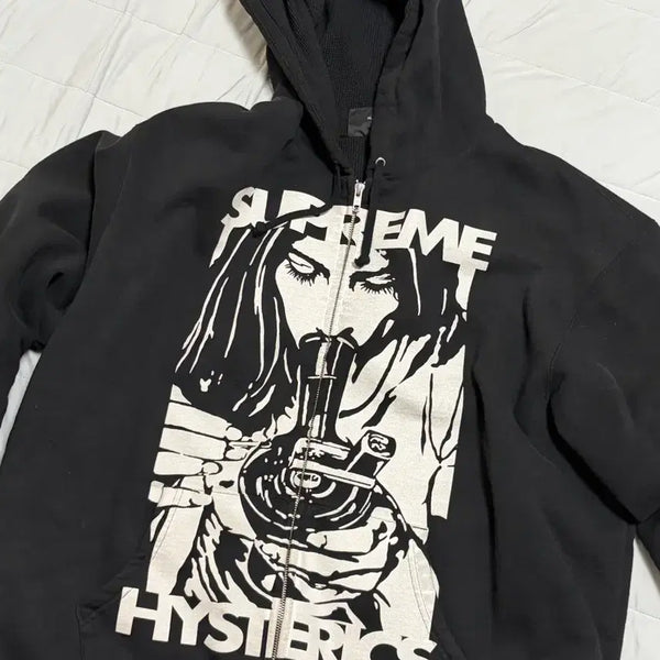 [BUNJANG] Supreme Hysteric Hooded Zip-Up Jacket Black / [XL] 슈프림 히스테릭 후드집업 블랙