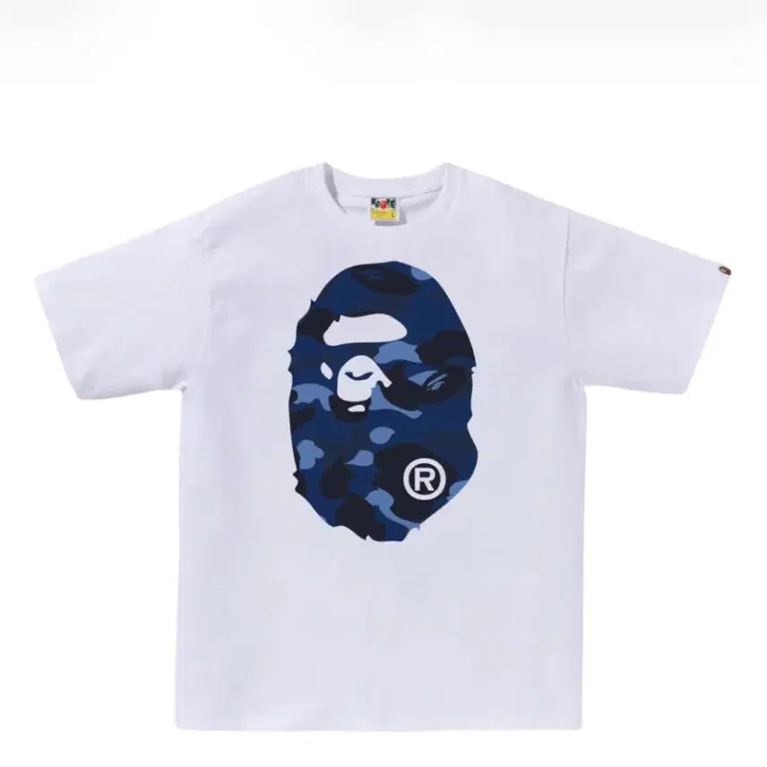[BUNJANG] BAPE Navy Camo Big Ape Head Short Sleeve T-Shirt / 급처)s 베이프 네이비 카모 빅 에이프 헤드 반팔 티셔츠 bape